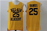 Bel Air Academy 25 Carlton Banks Yellow Stitched Movie Jersey,baseball caps,new era cap wholesale,wholesale hats